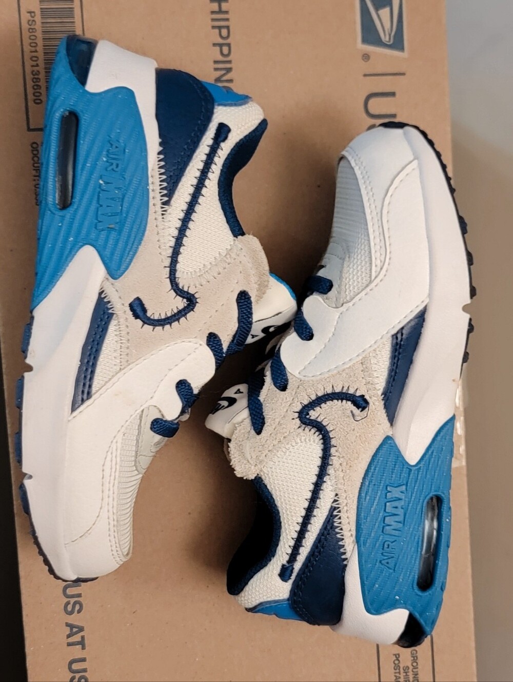 Nike Air Max Excee (PS) FB3059-100 Size 11C White/Deep Royal Blue/Photo Blue